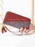 Tassel Decor Glitter Long Wallet