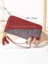 Tassel Decor Glitter Long Wallet