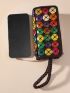 Bead Decor Coin Purse With Wristlet