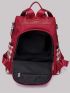 Letter Patch Plaid Pattern Backpack