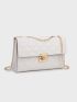 Quilted Turn-lock Chain Square Bag