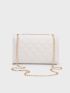 Quilted Turn-lock Chain Square Bag