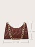 Quilted Chain Baguette Bag