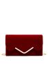 Metal V Decor Flap Chain Velvet Square Bag
