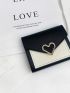 Heart Decor Colorblock Small Wallet