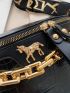 Crocodile Embossed Chain Fanny Pack