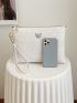 Metal Butterfly Decor Crocodile Embossed Square Bag