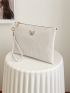 Metal Butterfly Decor Crocodile Embossed Square Bag