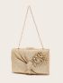 Mini Glitter Rhinestone Decor Twist Design Chain Box Bag