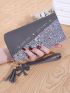 Tassel Decor Glitter Long Wallet