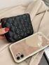 Quilted Pattern Studded Decor Wallet