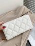 Quilted Embossed Studded Detail Long Wallet