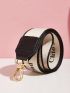 Letter Graphic Contrast Binding Bag Strap