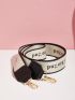 Letter Graphic Contrast Binding Bag Strap