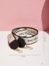 Letter Graphic Contrast Binding Bag Strap
