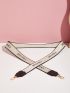 Letter Graphic Contrast Binding Bag Strap