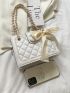 Mini Bow Decor Quilted Chain Shoulder Bag