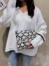 Snakeskin Print Clutch Bag