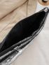 Snakeskin Print Clutch Bag