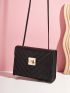 Twist Lock Chevron Flap Chain Square Bag