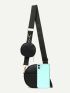 Argyle Quilted Tassel Decor Circle Bag With Coin Purse