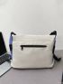Colorblock Letter Detail Flap Shoulder Bag