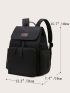 Minimalist Letter Patch Flap Backpack