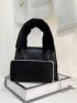 Mini Minimalist Fluffy Detail Flap Satchel Bag
