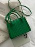 Mini Cable Textured Double Handle Square Bag
