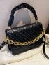 Quilted Flap Chain Square Bag