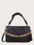 Quilted Flap Chain Square Bag