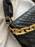 Quilted Flap Chain Square Bag