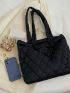 Large Capacity Quilted Shoulder Tote Bag