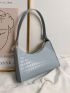 Croc Embossed Baguette Bag