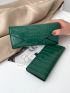2pcs Crocodile Embossed Long Wallet