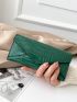 2pcs Crocodile Embossed Long Wallet