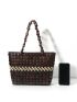 Two Tone Coconut Shell Shoulder Tote Bag