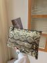 Studded Decor Snakeskin Clutch Bag
