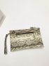 Studded Decor Snakeskin Clutch Bag