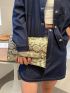 Studded Decor Snakeskin Clutch Bag