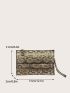 Studded Decor Snakeskin Clutch Bag