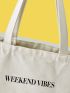 Letter Graphic Shopper Bag