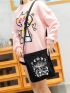 Cartoon Graphic Colorblock Square Bag