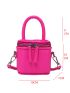 Mini Double Zipper Bucket Bag