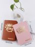 2pcs Couple Metallic Letter Graphic Passport Case