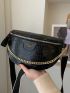 Mini Crocodile Embossed Chain Decor Waist Bag