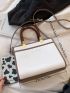 Contrast Binding Satchel Bag
