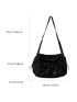 Large Capacity Drawstring Detail Crossbody Bag