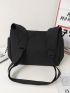 Large Capacity Drawstring Detail Crossbody Bag