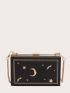 Star & Moon Decor Chain Box Bag